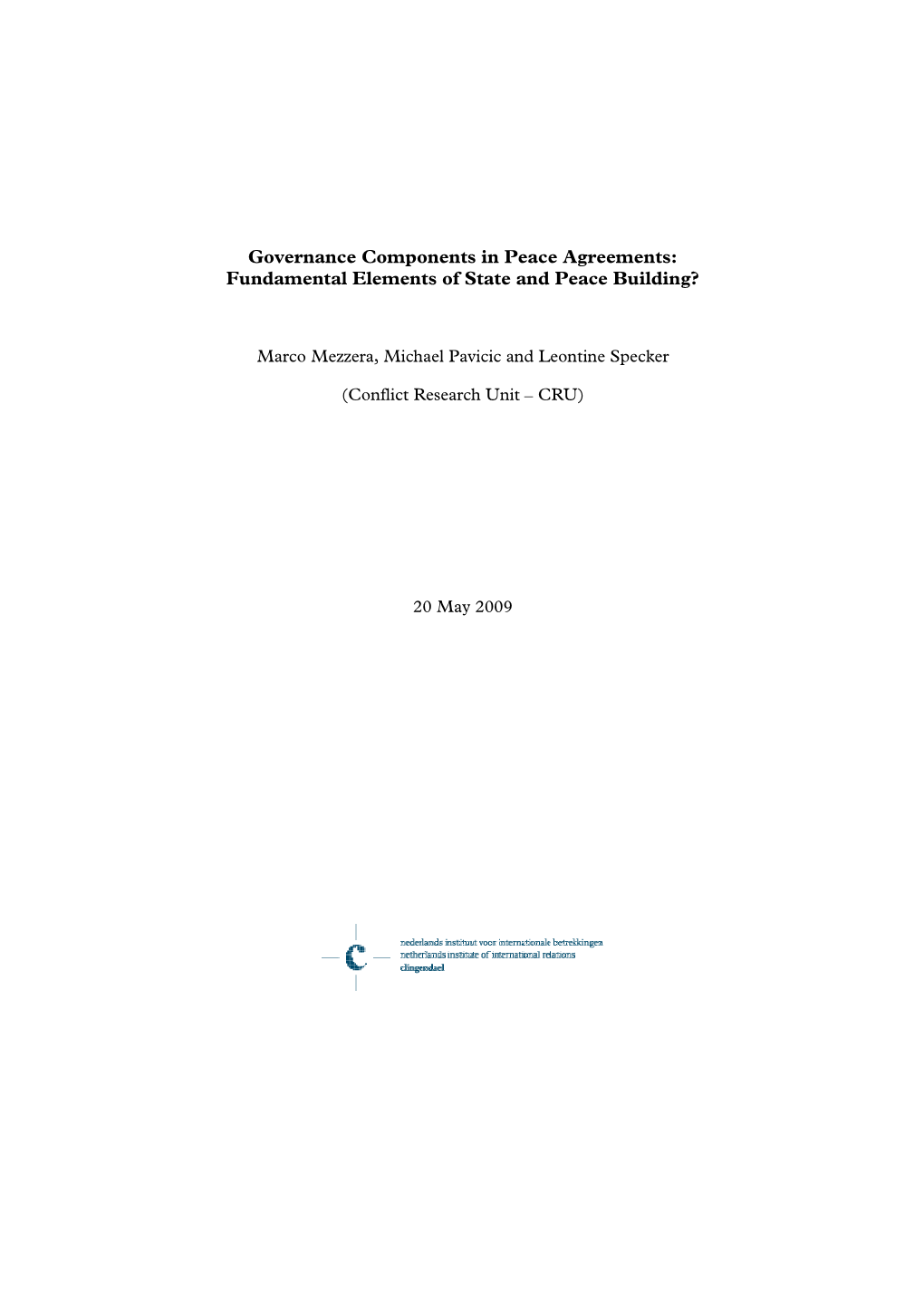 090520 Governance Components in Peace Agreements Final