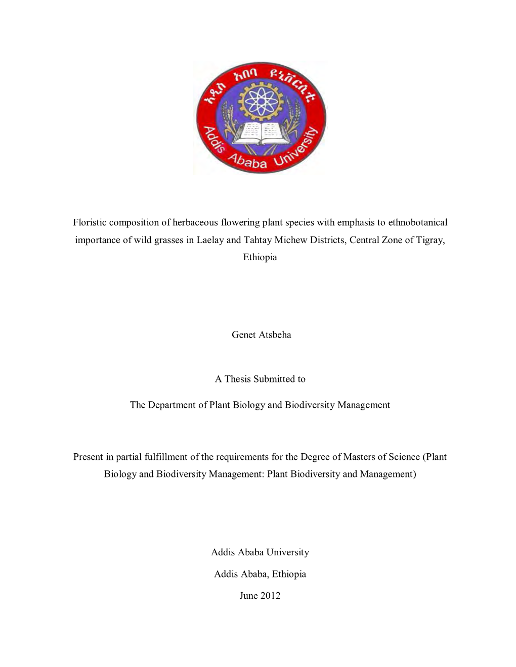 Floristic Composition of Herbaceous Flowering Plant Species With