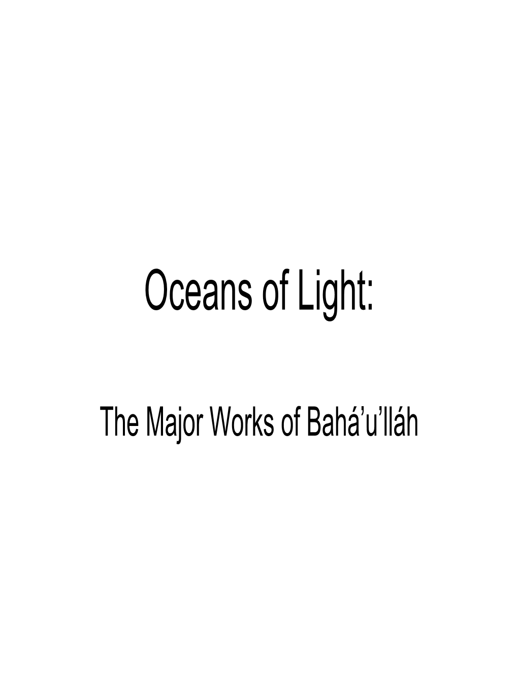 Oceans of Light