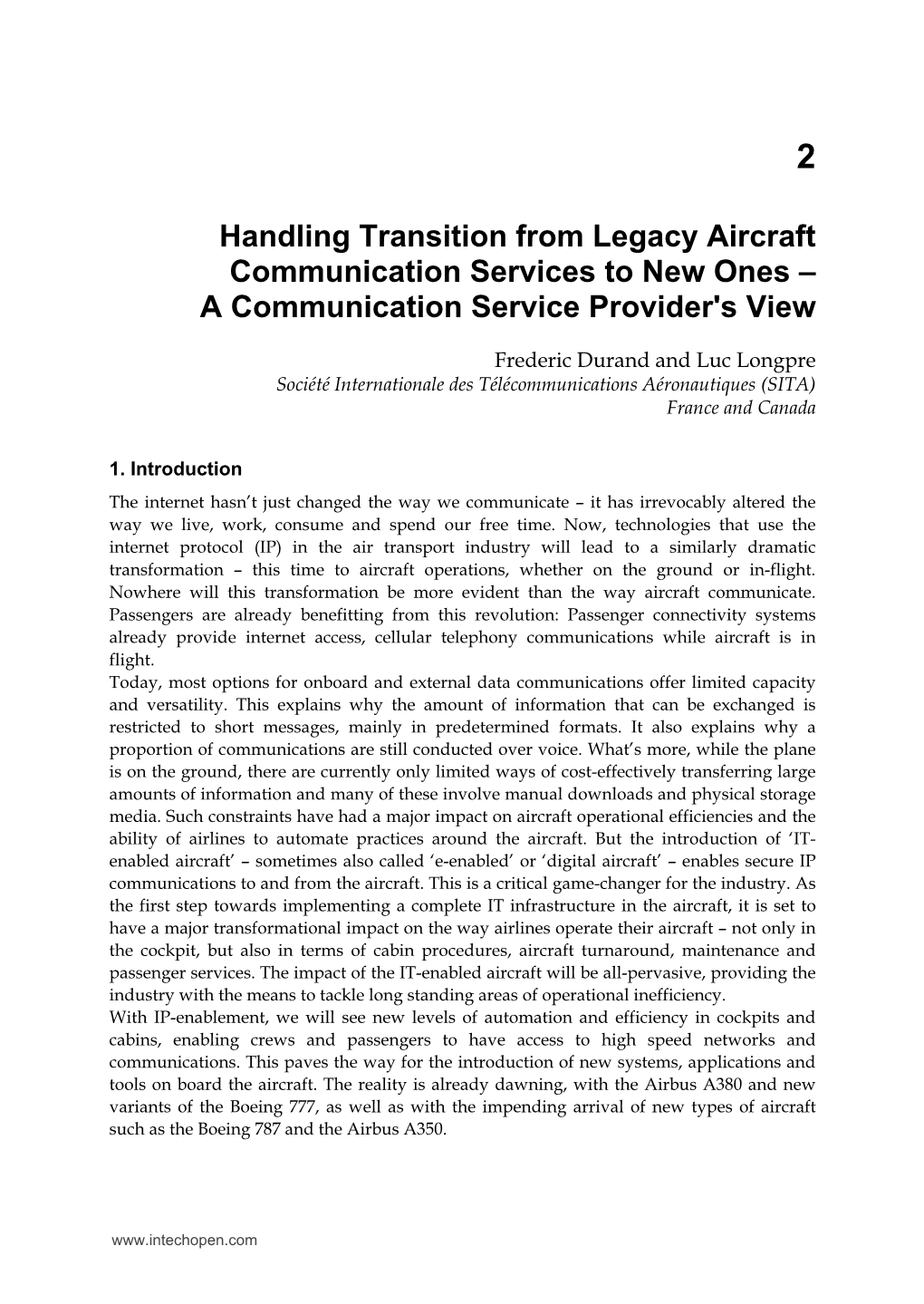 Handling Transition from Legacy Aircraft Communication Services to New Ones – a Communication Service Provider's View