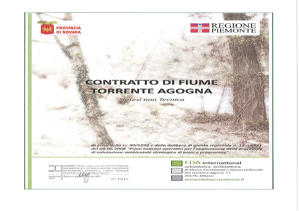 Contratto Di Fiume Del Torrente Agogna Sintesi