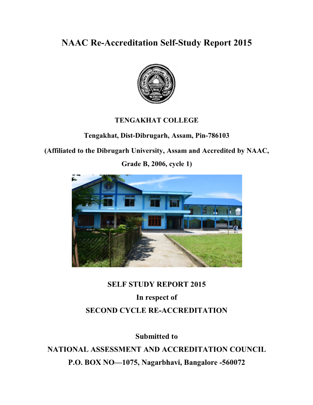 NAAC Re-Accreditation Self-Study Report 2015