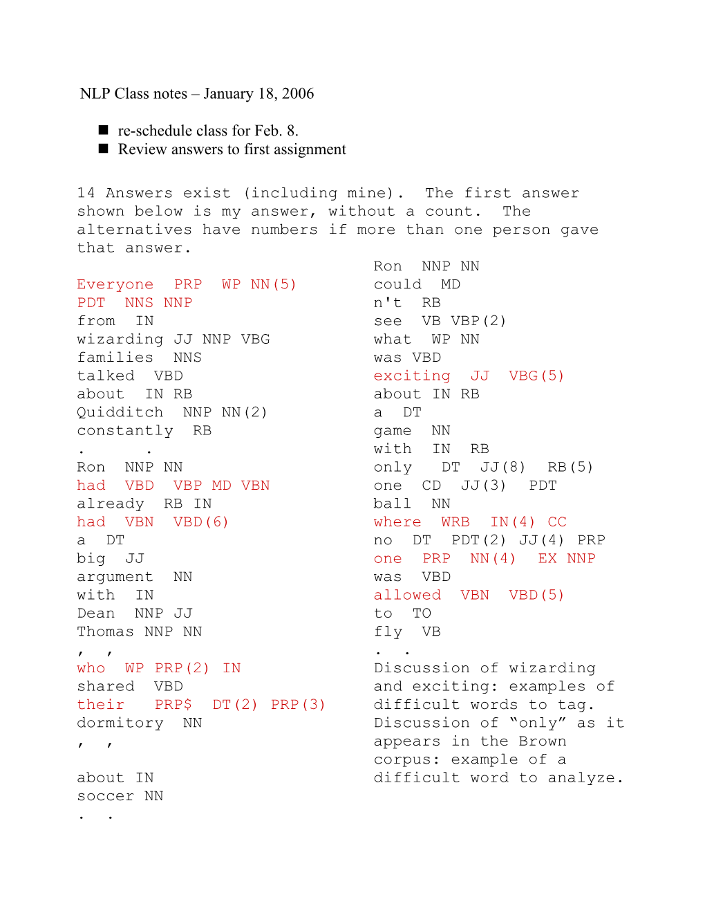 Probabilistic Methods in NLP