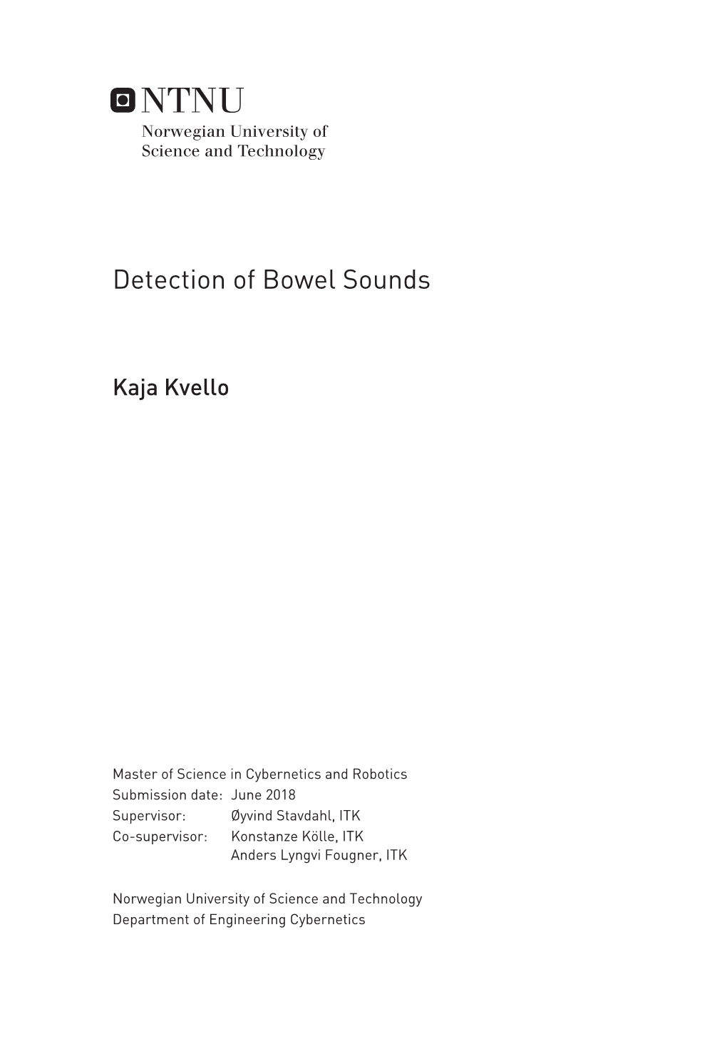 Detection of Bowel Sounds