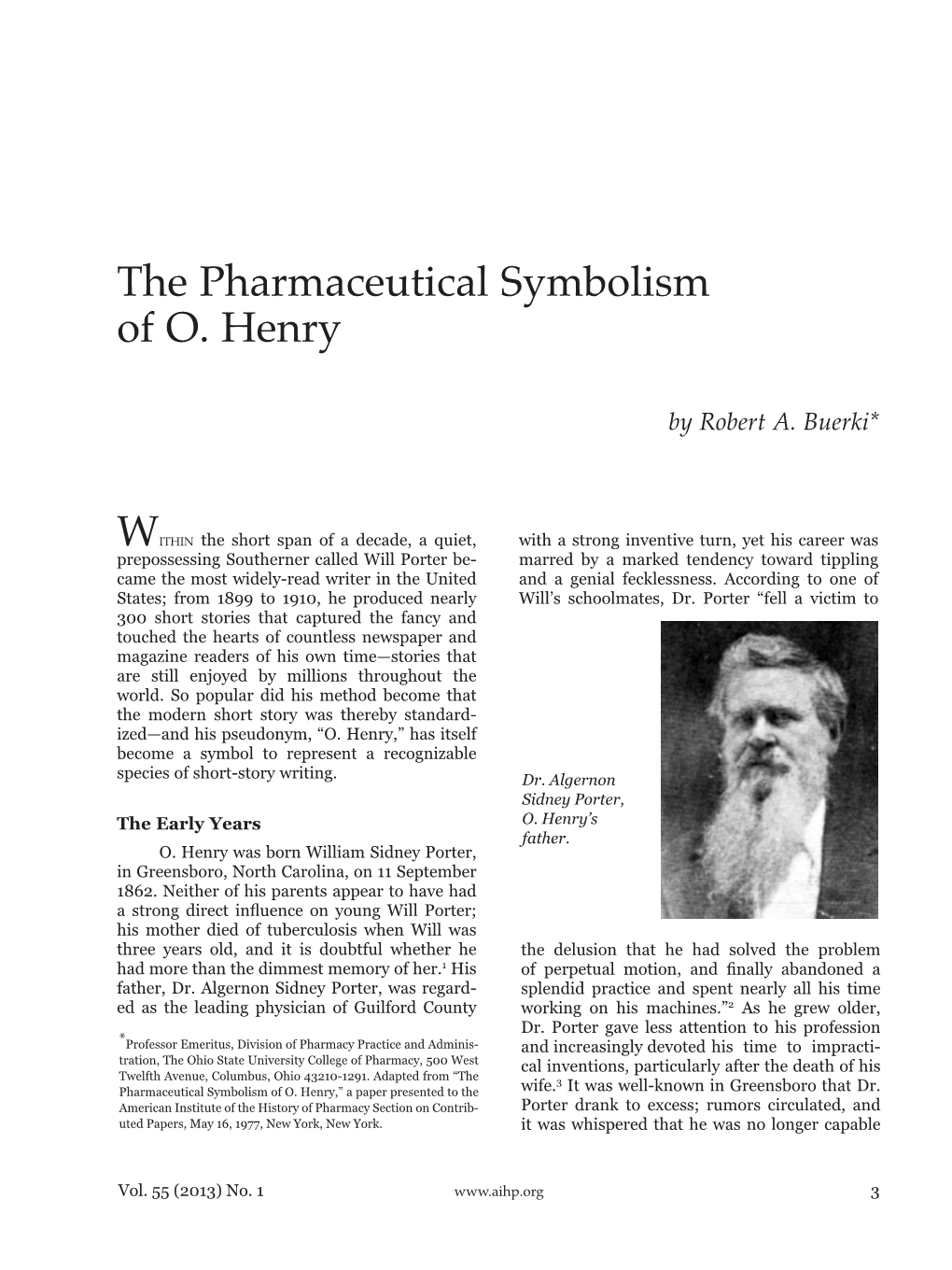 The Pharmaceutical Symbolism of O. Henry