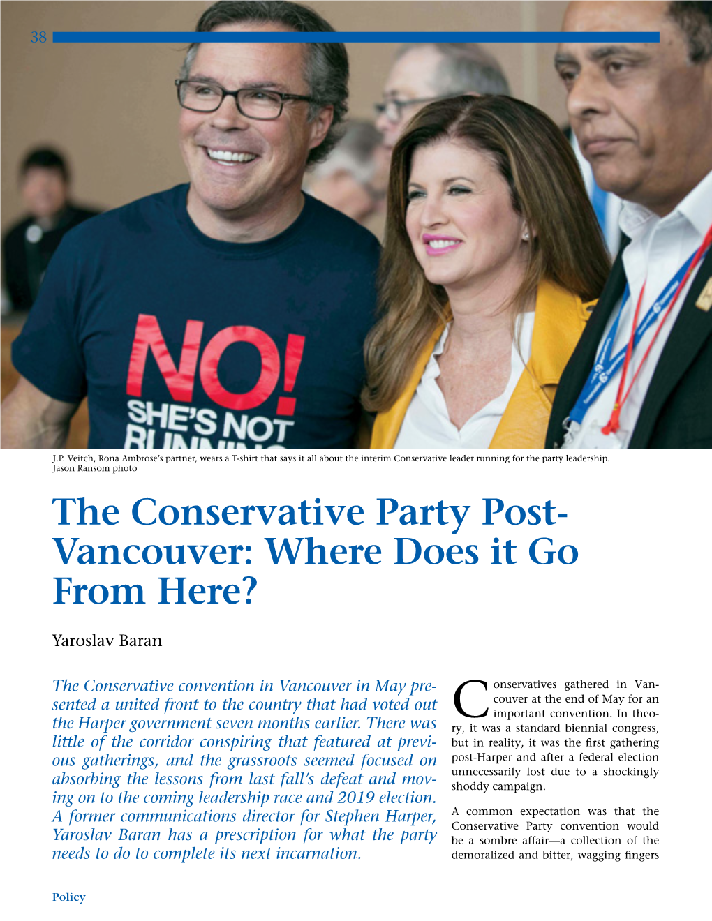 The Conservative Party Post- Vancouver: Where Does It Go from Here?