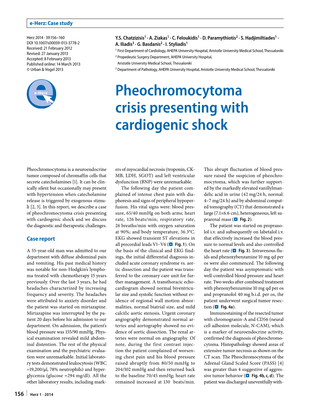 Pheochromocytoma Crisis Presenting with Cardiogenic Shock