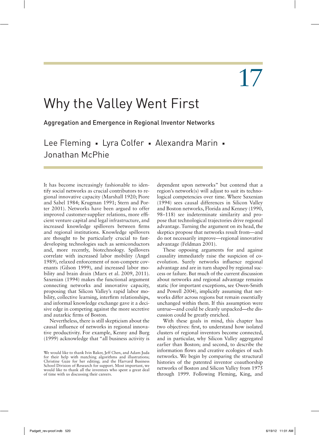 Why the Valley Went First