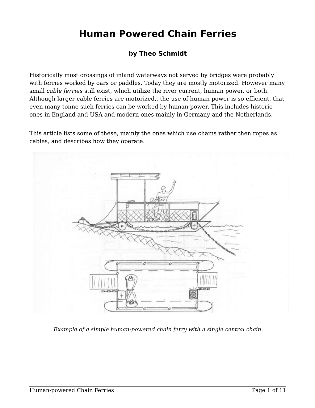 Human Powered Chain Ferries