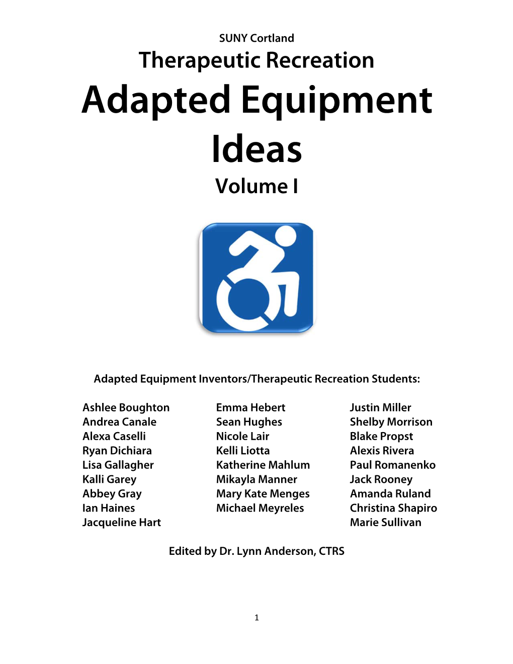 Adapted Equipment Ideas Volume I