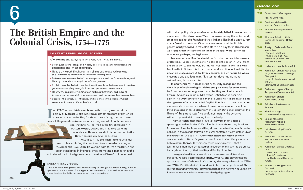 The British Empire and the Colonial Crisis, 1754–1775