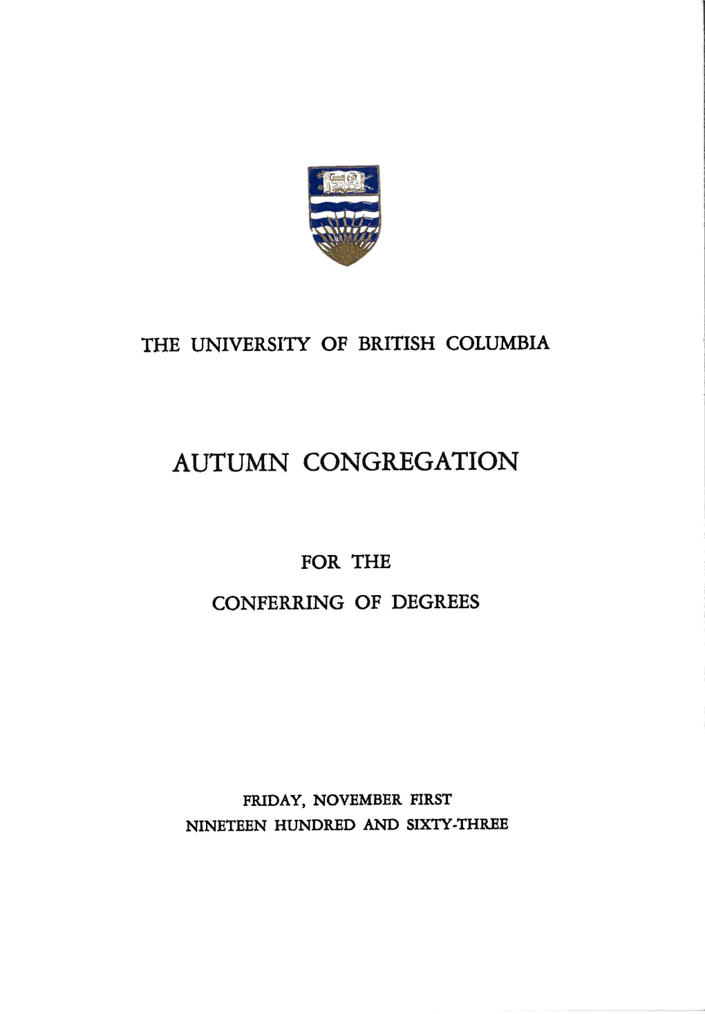 Autumn Congregation