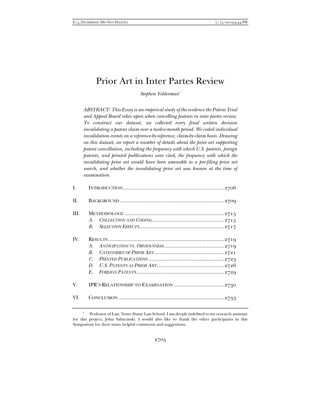 Prior Art in Inter Partes Review