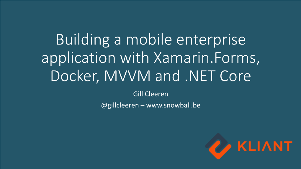 Xamarin – MVVM – Microservices