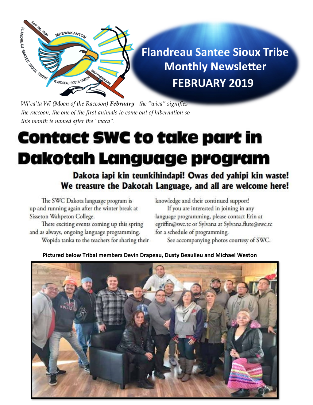 Flandreau Santee Sioux Tribe Monthly Newsletter FEBRUARY 2019
