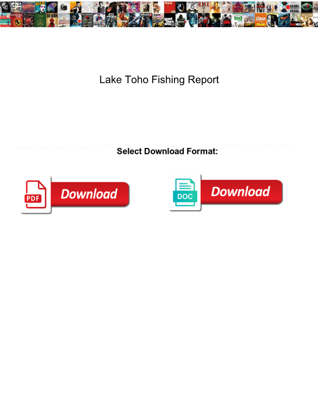 Lake Toho Fishing Report