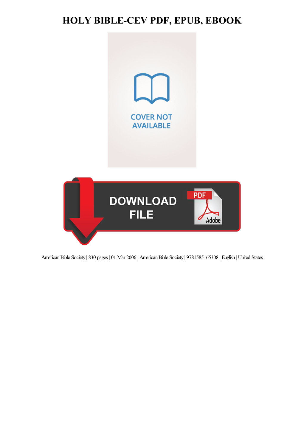 PDF Download Holy Bible-CEV