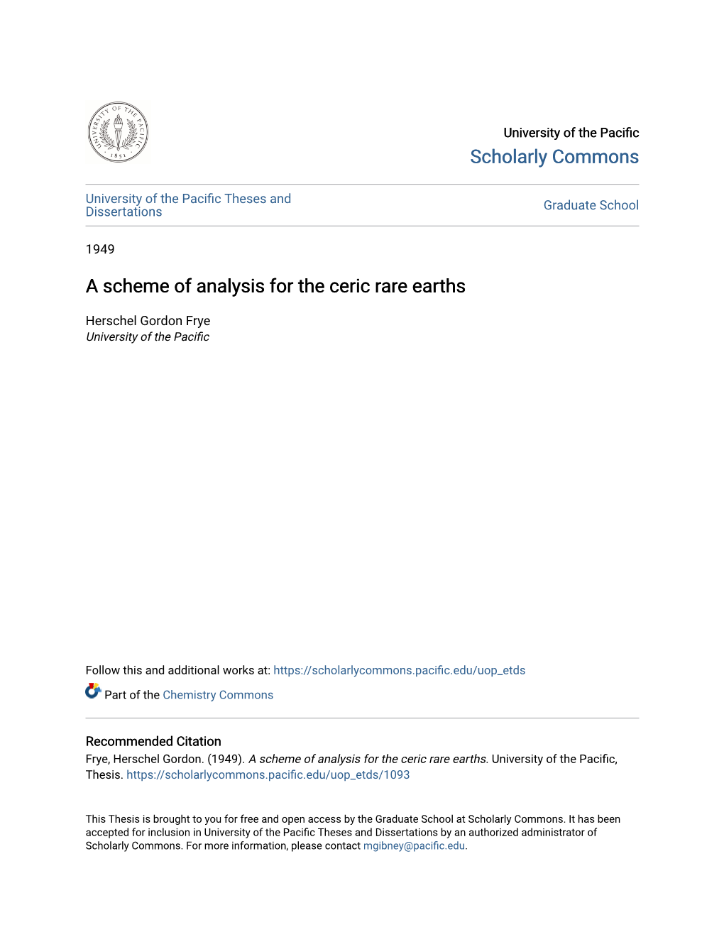 A Scheme of Analysis for the Ceric Rare Earths