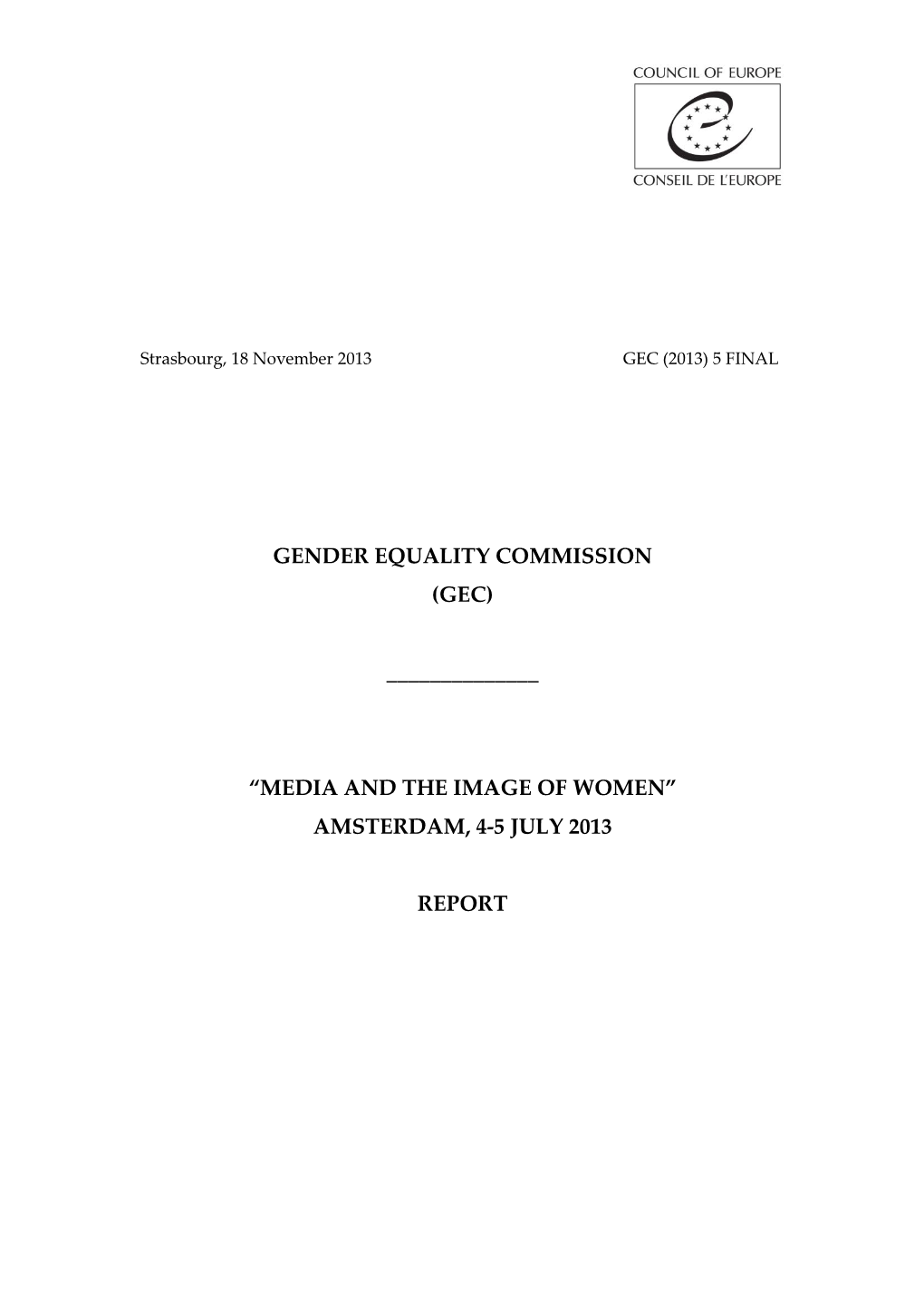 Gender Equality Commission (Gec) “Media and the Image