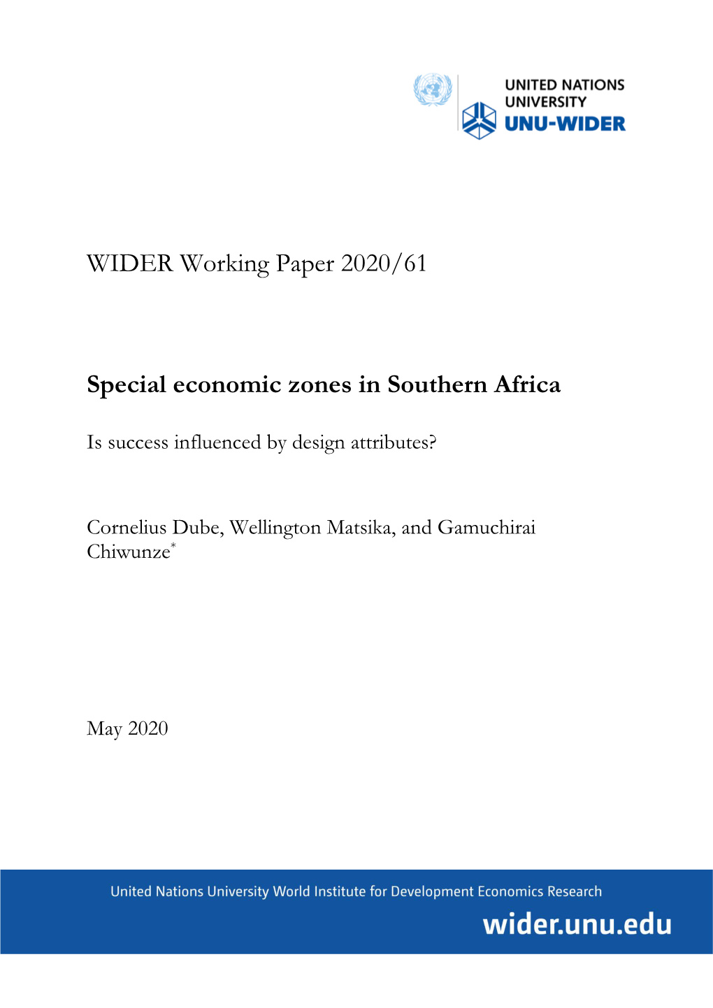 Special Economic Zones in Southern Africa