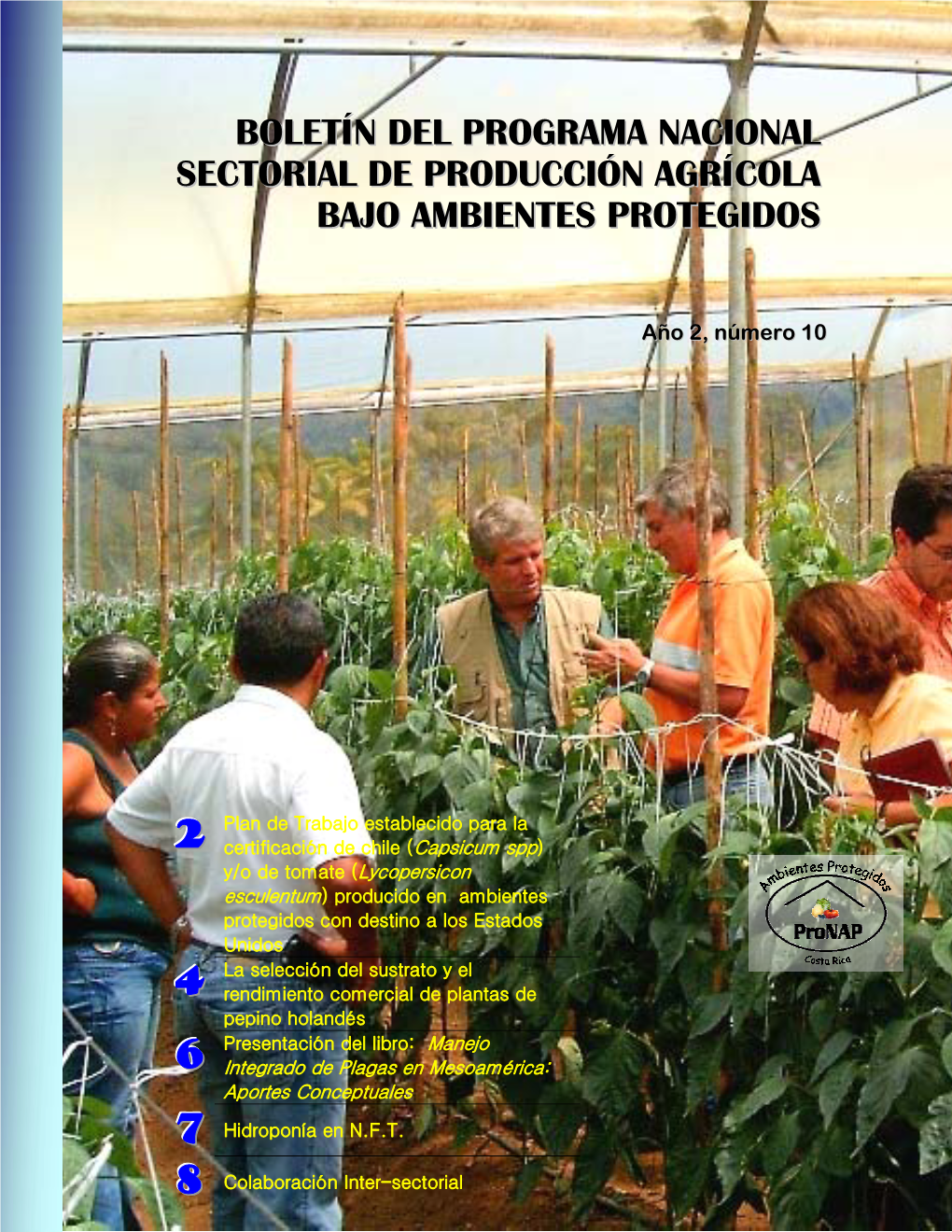 Boletín Del Programa Nacional Sectorial De Producción Agrícola
