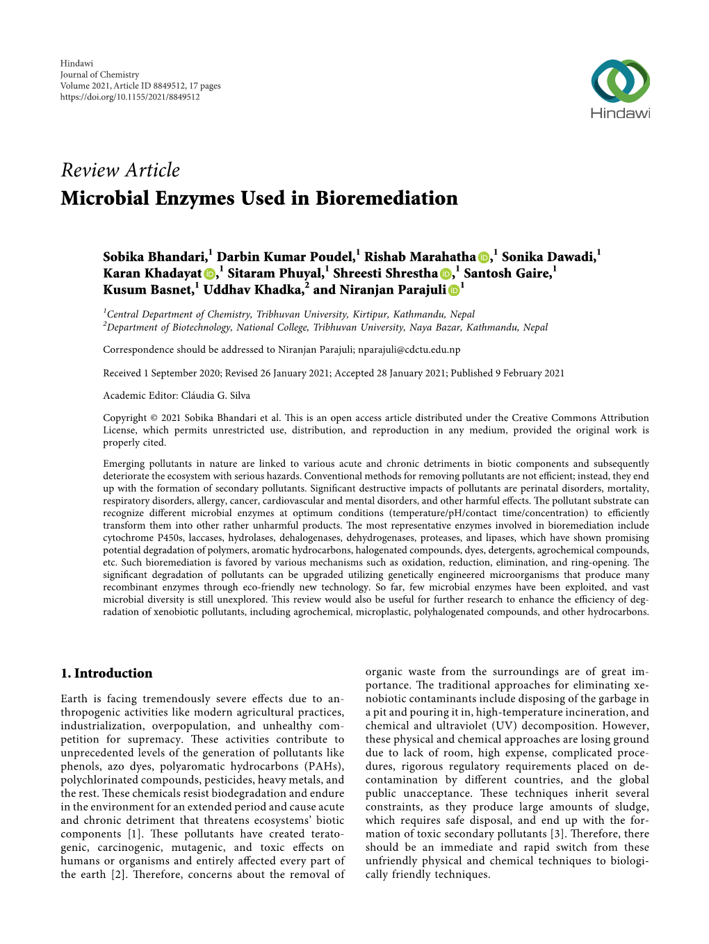 Microbial Enzymes Used in Bioremediation