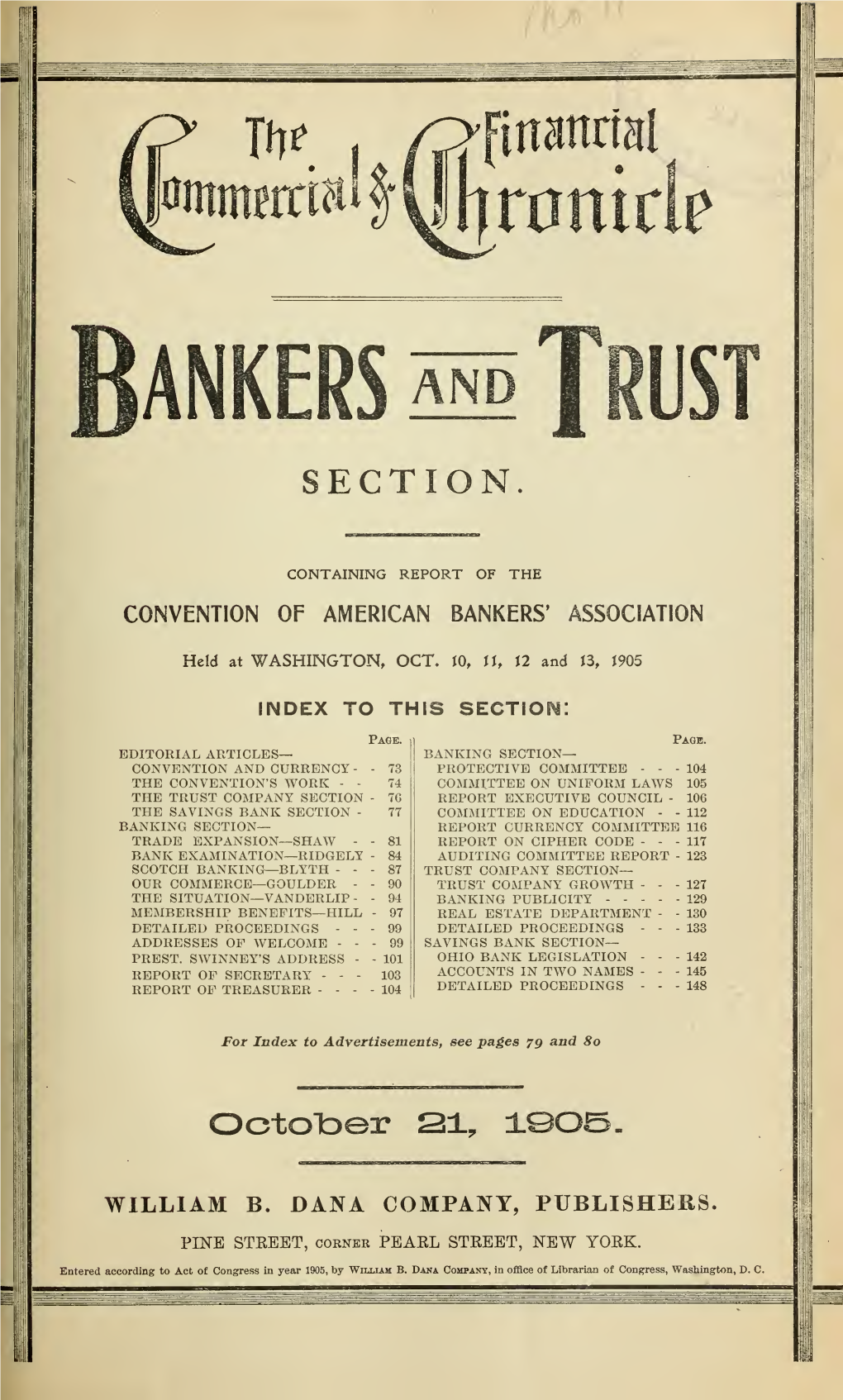 Bankers and Trust Section, Vol. 81, No. 2104