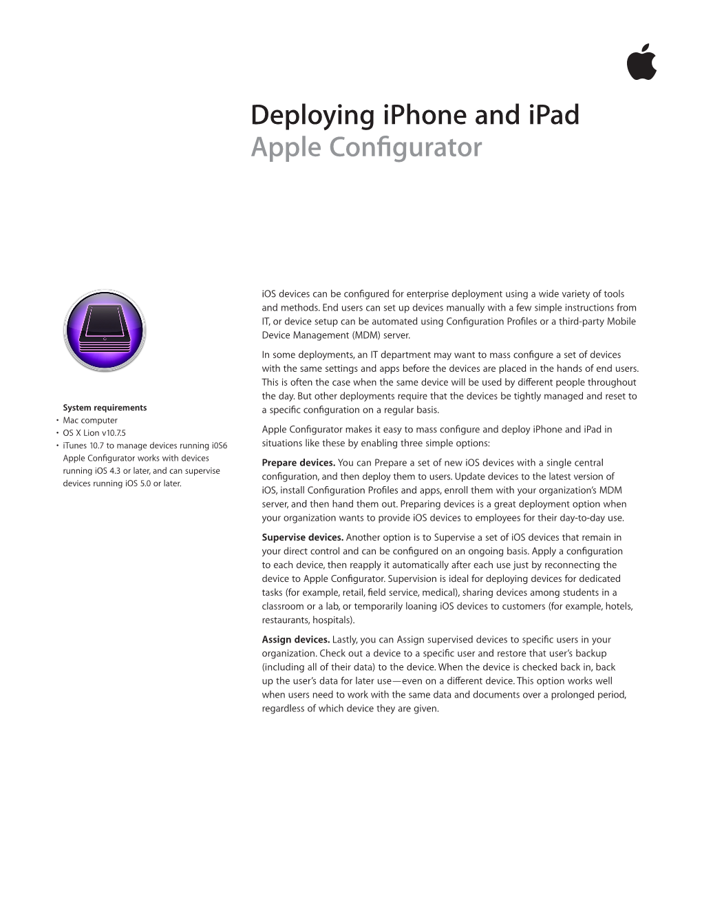 Deploying Iphone and Ipad Apple Configurator