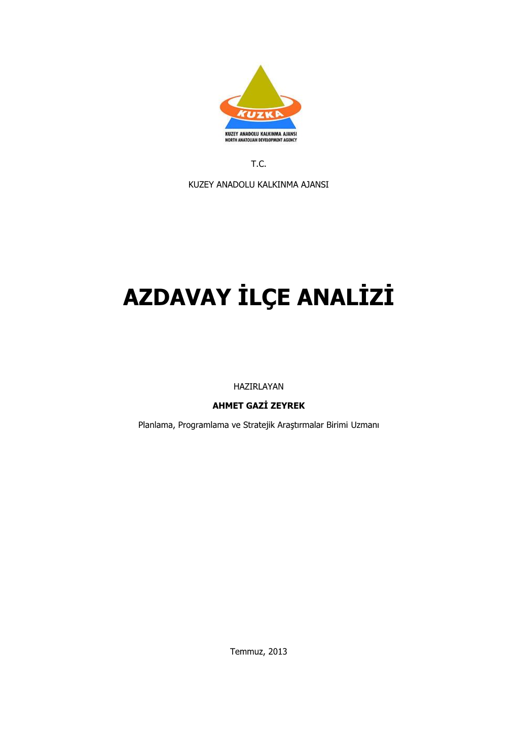 Azdavay İlçe Analizi 1.597 KB / .Pdf