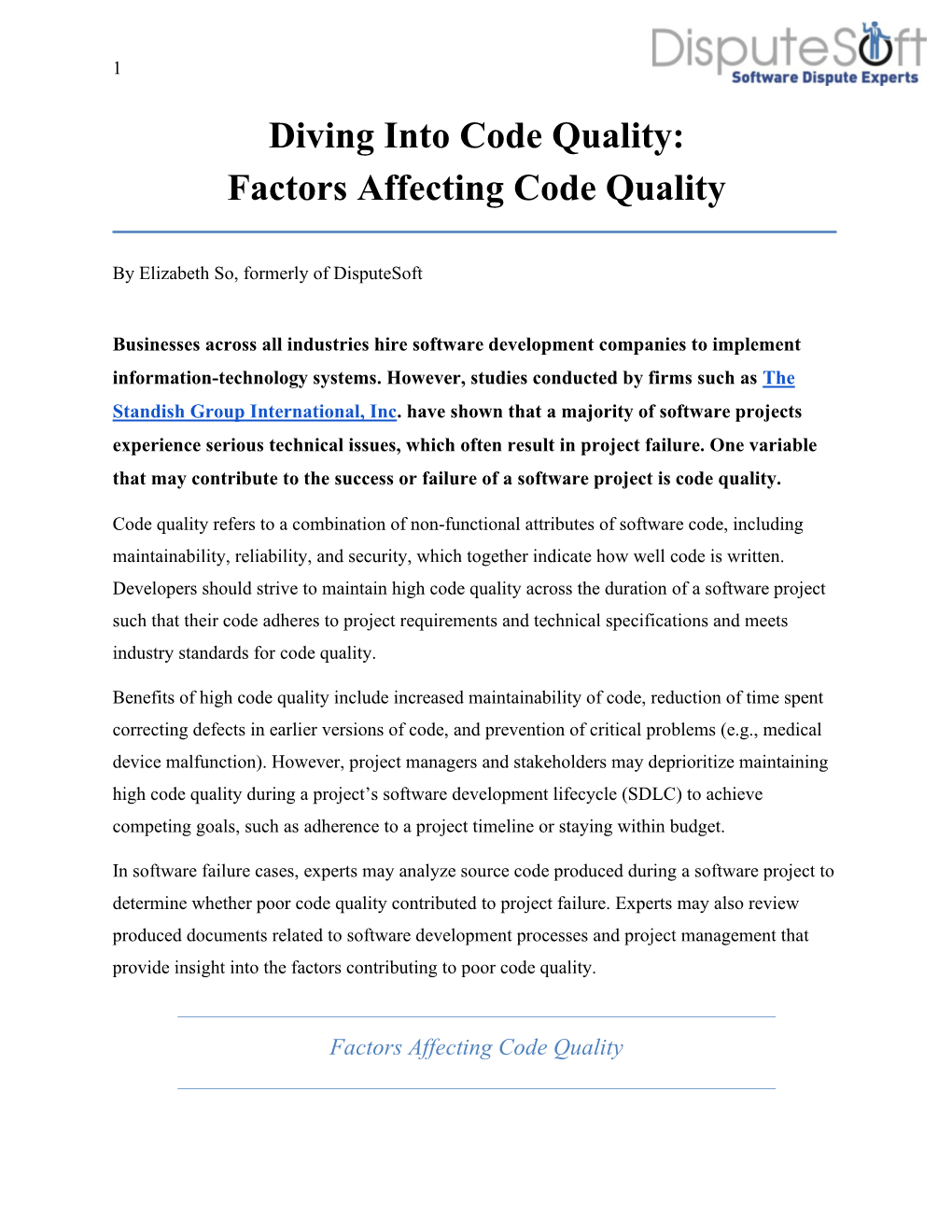 Diving Into Code Quality: Factors Affecting Code Quality