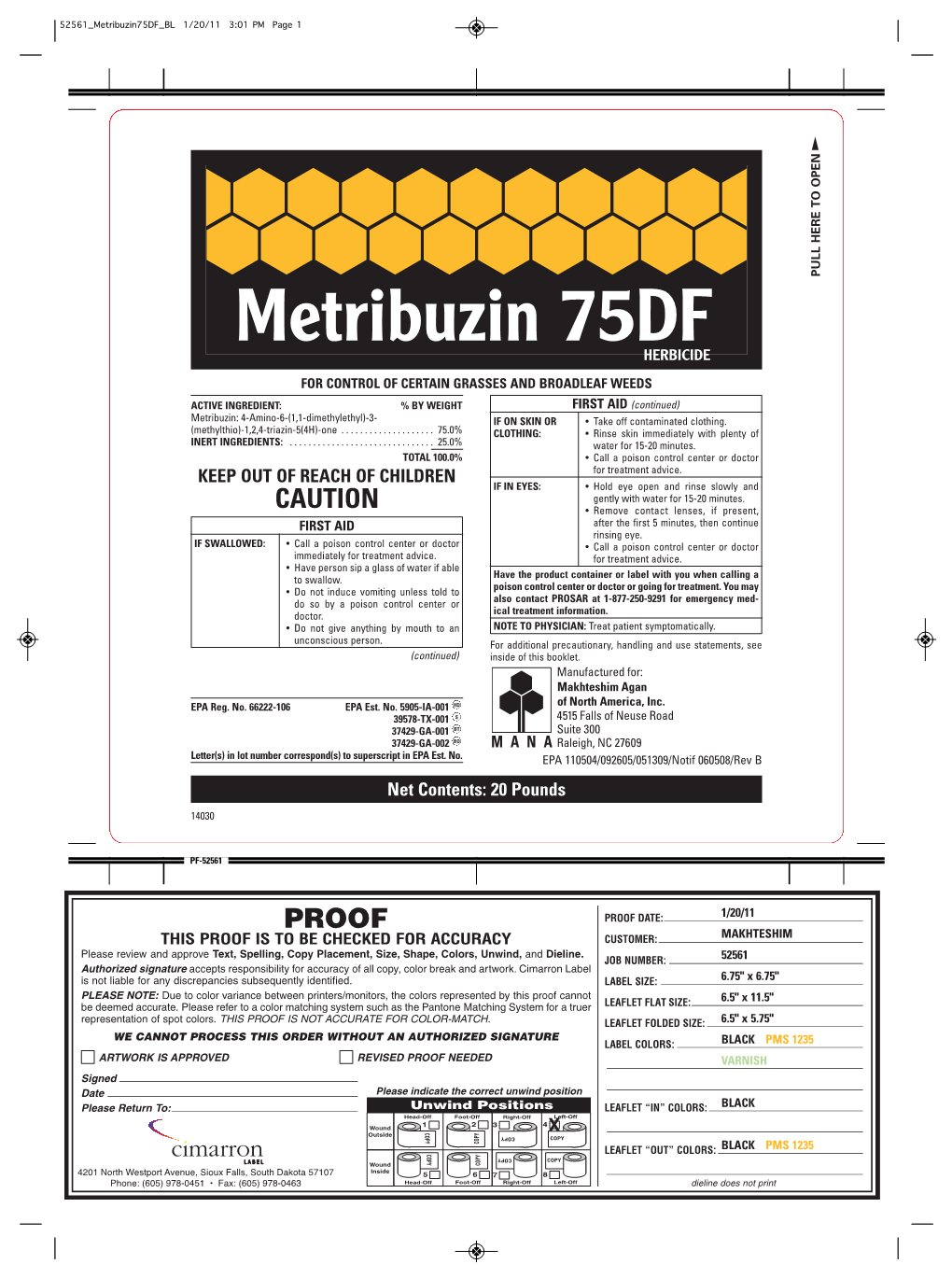 Metribuzin 75DF HERBICIDE