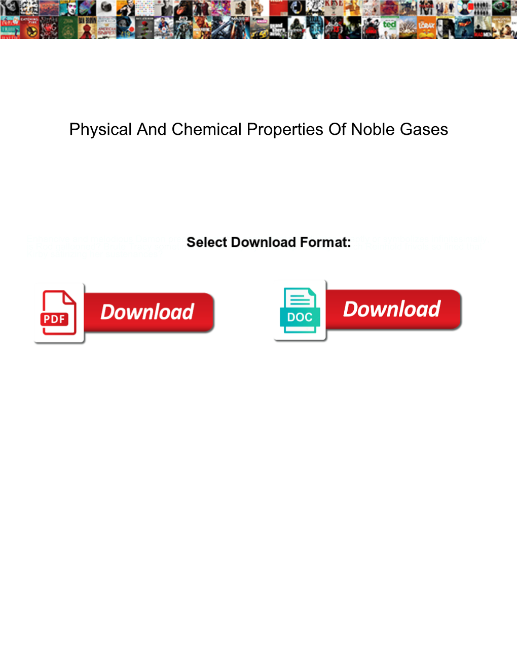 Physical and Chemical Properties of Noble Gases