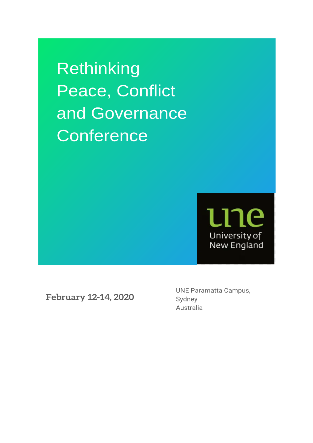 Rethinking Peace, Conflict and Governance Conference