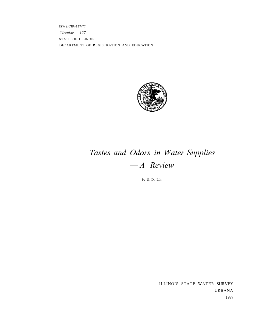 Tastes and Odors in Water Supplies — a Review