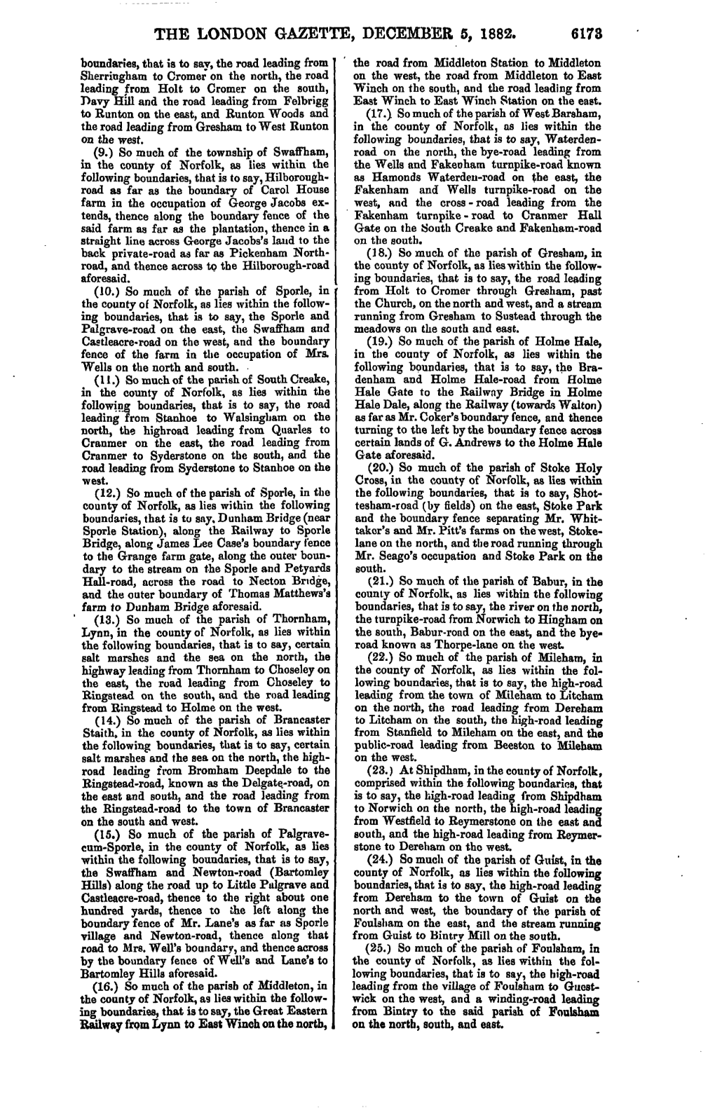 The London Gazette, December 5, 1882. 6173
