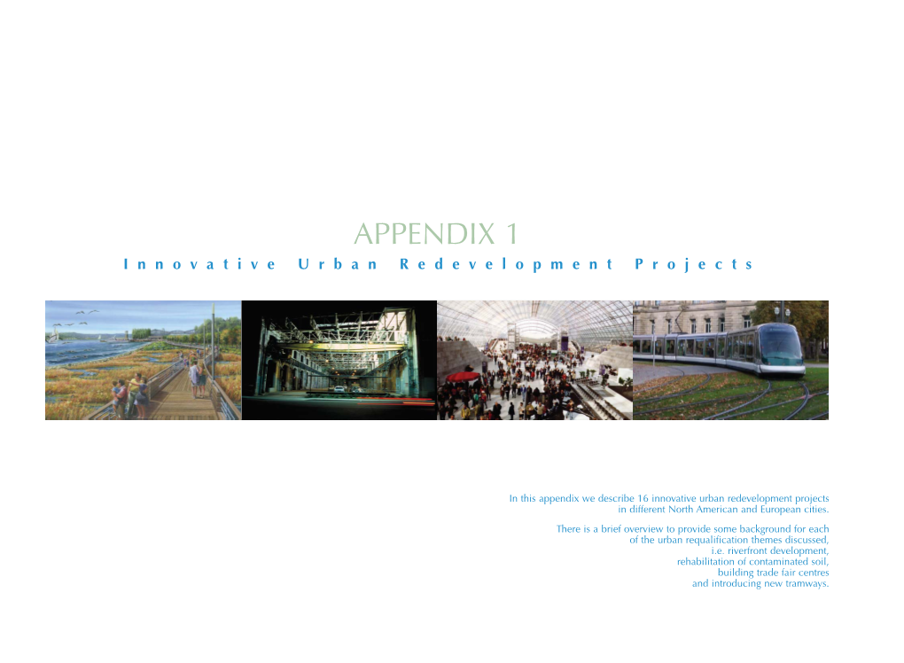 APPENDIX 1 Innovative Urban Redevelopment Projects