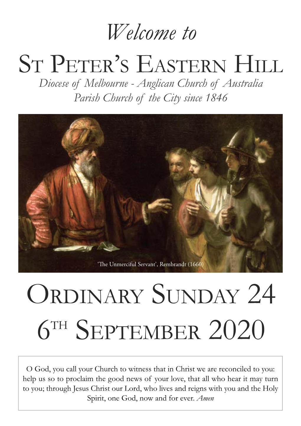 Welcome to St Peter’S Eastern Hill Diocese of Melbourne - Anglican Church of Australia Parish Church of the City Since 1846