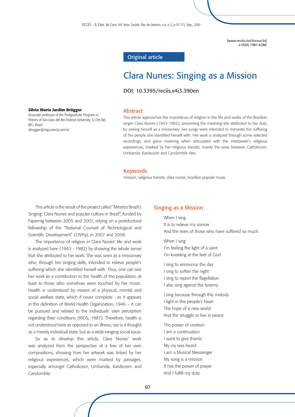 Clara Nunes: Singing As a Mission