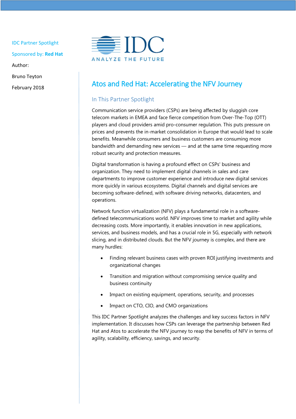 Atos and Red Hat: Accelerating the NFV Journey in This Partner Spotlight