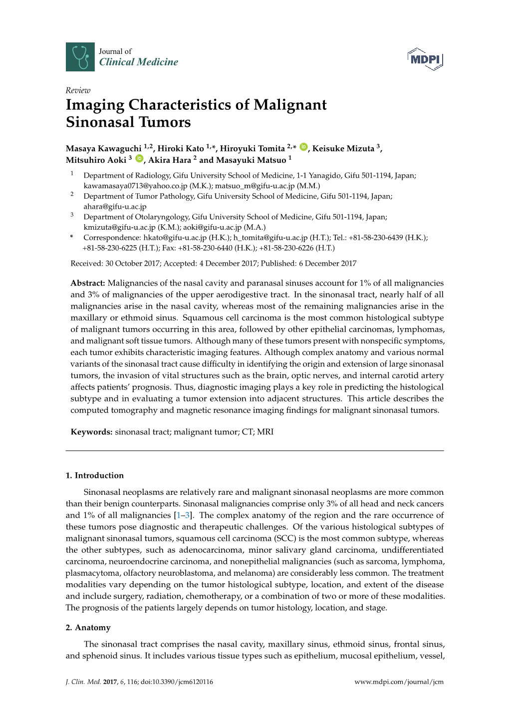 Imaging Characteristics of Malignant Sinonasal Tumors