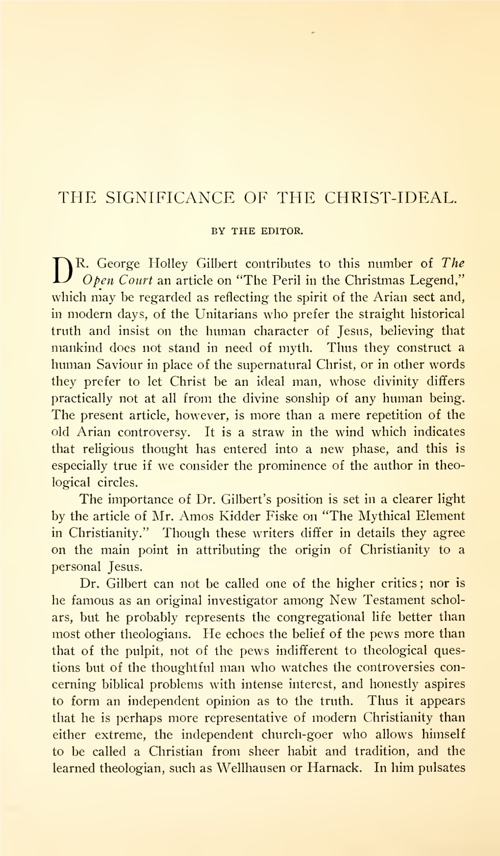 The Significance of the Christ-Ideal