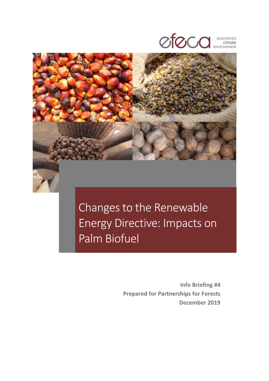 Changes to the Renewable Energy Directive: Impacts on Palm Biofuel