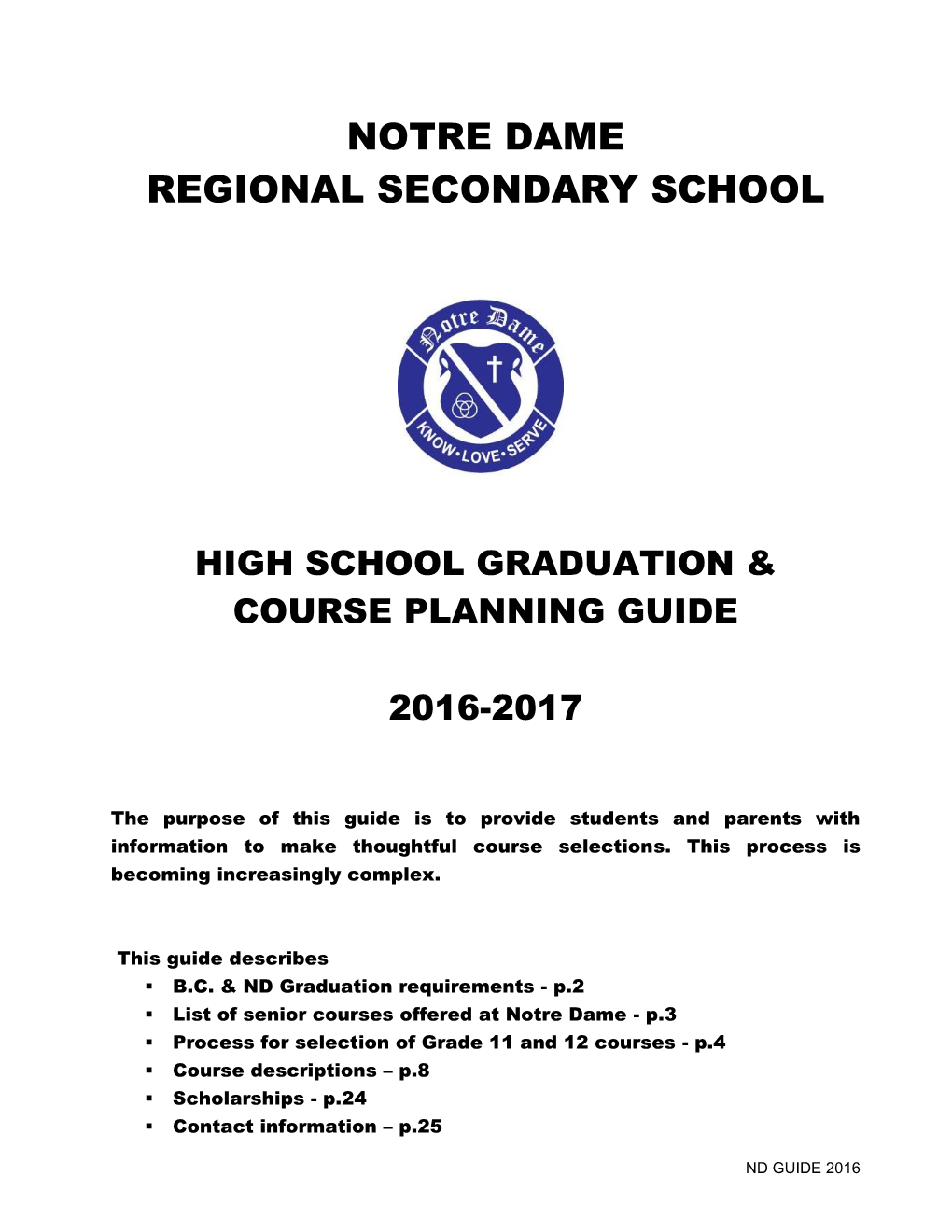 High School Graduation & Course Planning Guide 2016-2017