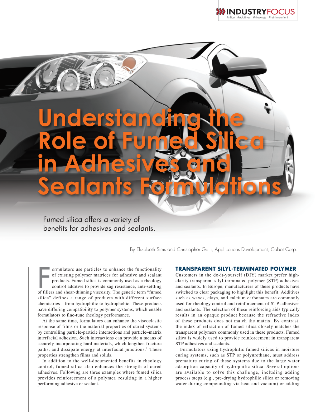 Understanding the Role of Fumed Silica in Adhesives and Sealants Formulations