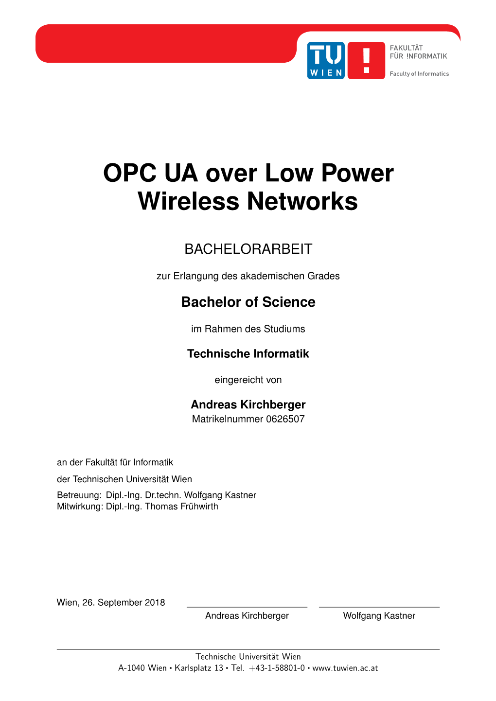 OPC UA Over Low Power Wireless Networks