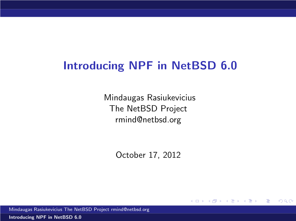 Introducing NPF in Netbsd 6.0