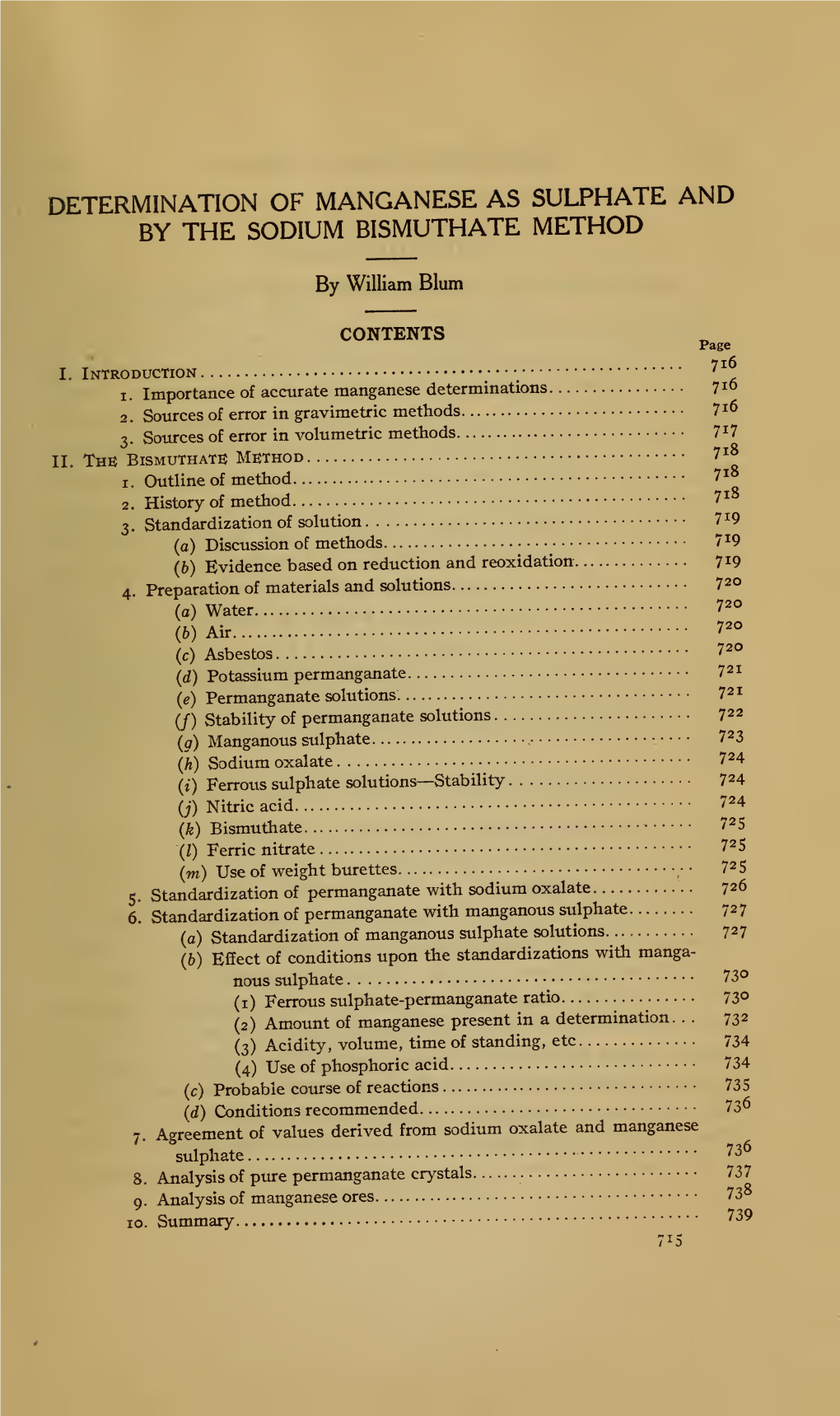 Determination of Manganese As Sulphate and by the Sodium Bismuthate Method