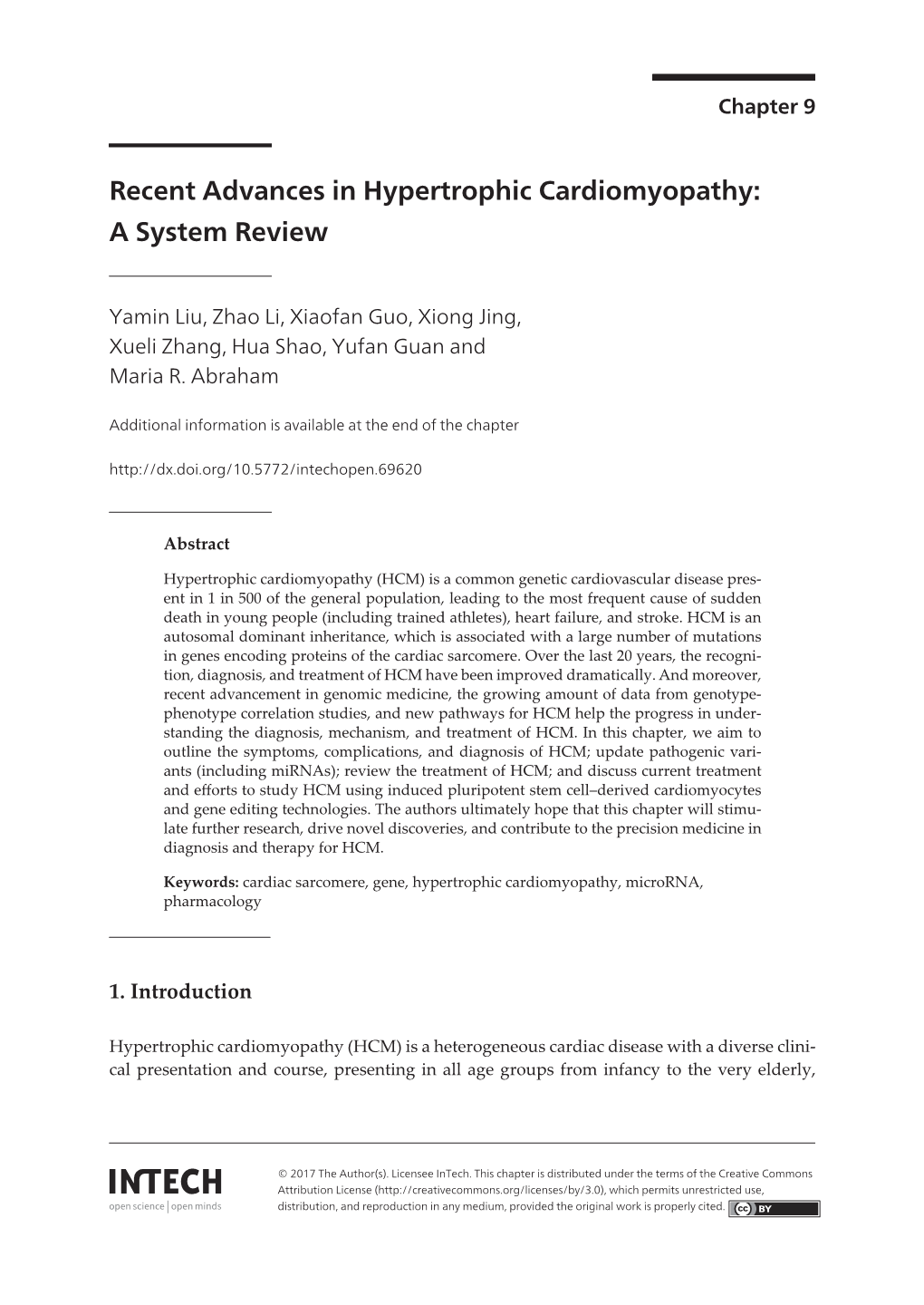 Recent Advances in Hypertrophic Cardiomyopathy: a System Review