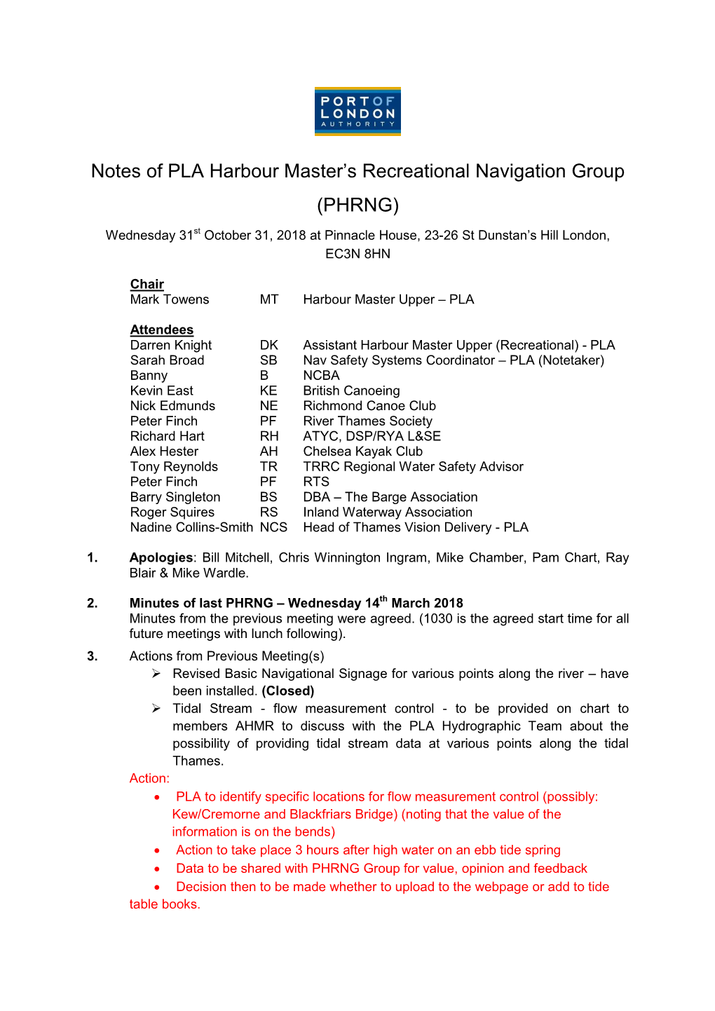 Notes of PLA Harbour Master's Recreational Navigation Group
