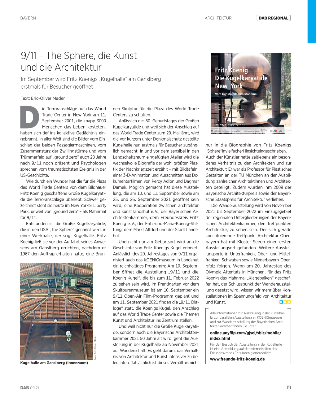 9/11 – the Sphere, Die Kunst Und Die Architektur